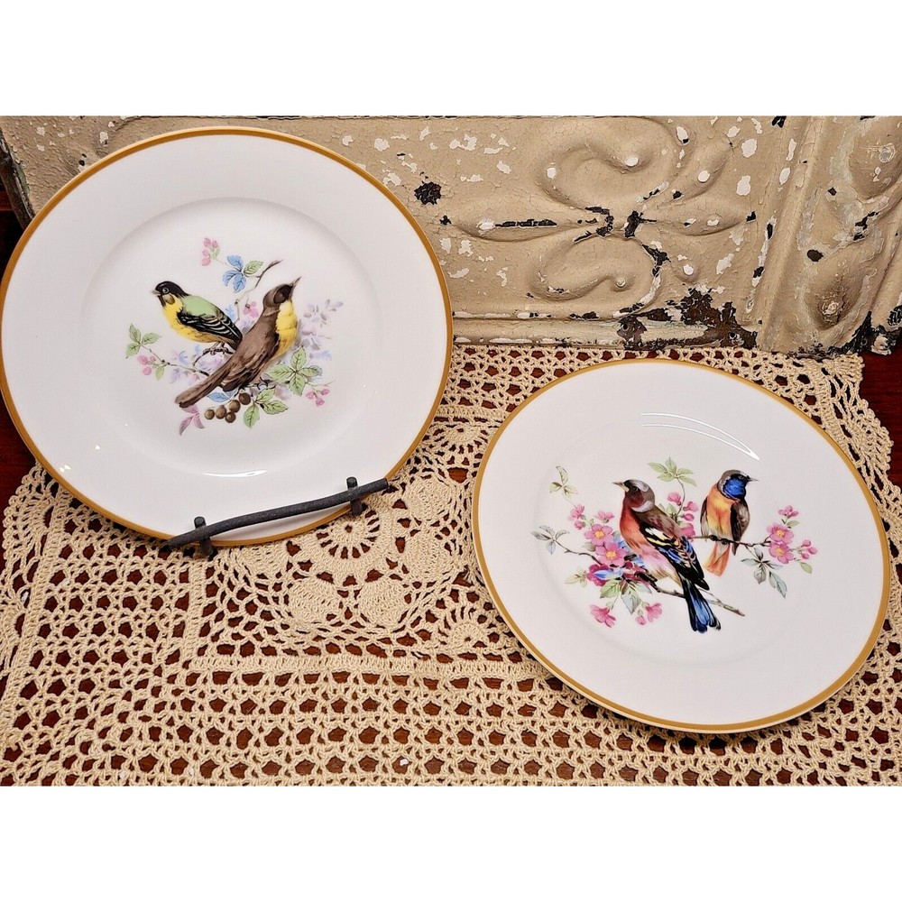 Vintage Pasadena Bone China Coastline Imports Decorative Bird Plates Lot of 2